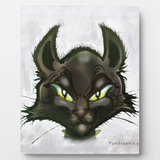 Schwarze Katze Fotoplatte (Vorderseite)