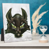 Schwarze Katze Fotoplatte (Seite)