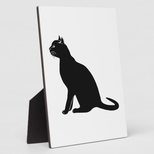 Schwarze Katze Fotoplatte (Seite)