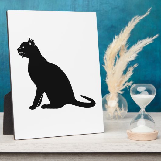 Schwarze Katze Fotoplatte (Seite)