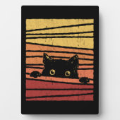 Schwarze Katze Fotoplatte (Vorderseite)