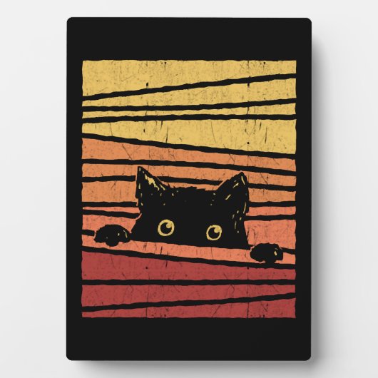 Schwarze Katze Fotoplatte (Vorderseite)