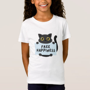 Schwarze Katze & Freie Glückseligkeit T-Shirt