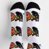 Schwarze Katze Freude Herbst  Socken (Oben)