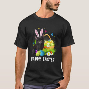Schwarze Katze Frohen Ostertag Hase Eier Männer Fr T-Shirt