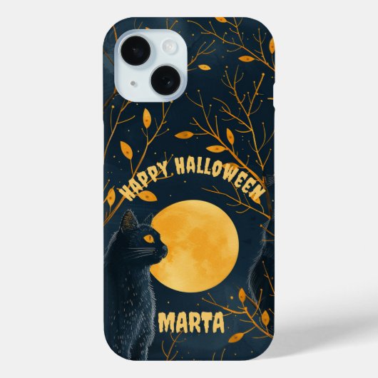 Schwarze Katze Frohes Halloween Case-Mate iPhone Hülle (Rückseite)
