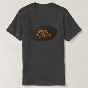 Schwarze Katze Frohes Halloween T-Shirt