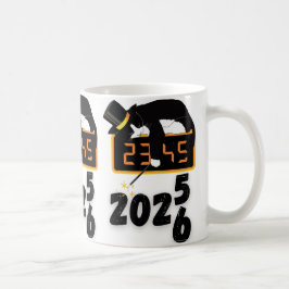 Schwarze Katze frohes neues Jahr  Kaffeetasse