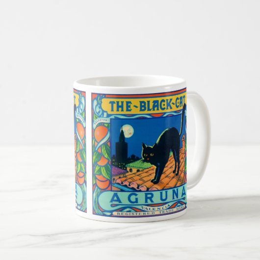 Schwarze-Katze-Frucht-Tasse Kaffeetasse (VorderseiteRechts)