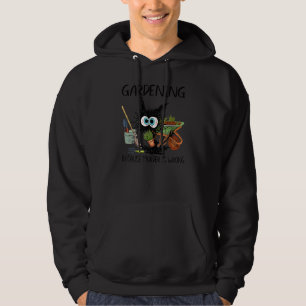 Schwarze Katze Gartenarbeit, weil Mord falsch ist Hoodie