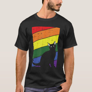 Schwarze Katze Gay Pride Kätzchen Katzenliebhaber  T-Shirt