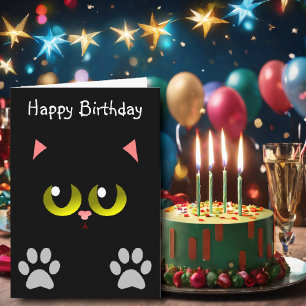 Schwarze Katze Geburtstag Karte