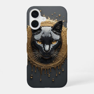 Schwarze Katze Geheimnisvolles Design 🐈⬛ iPhone 16 Hülle