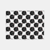 Schwarze Katze geht Muster, katzenartigen Entwurf Fleecedecke (Vorderseite (Horizontal))