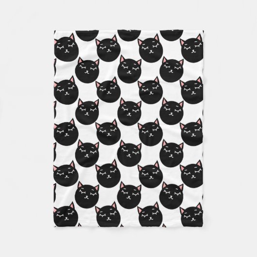 Schwarze Katze geht Muster, katzenartigen Entwurf Fleecedecke (Vorderseite)