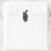 Schwarze Katze geht weg Runder Aufkleber (Tasche)
