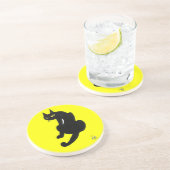 SCHWARZE KATZE, gelb Getränkeuntersetzer (Seite)