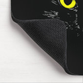 Schwarze Katze gelbe Augen Kätzchengesicht Hallowe Mousepad (Ecke)