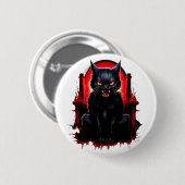 Schwarze Katze Gelbe Augen Katzen Wut Button (Vorne & Hinten)