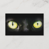 Schwarze Katze, gelbe grüne Augen, Milk und Spooky Visitenkarte (Rückseite)
