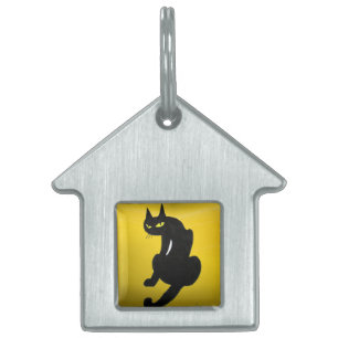 SCHWARZE KATZE, gelbes Topaz Tiermarke