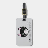 Schwarze Katze Gepäckanhänger (Vorderseite vertikal)