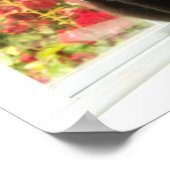 Schwarze Katze Gerahmt in Weiß Poster (Ecke)