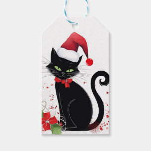 Schwarze Katze Geschenkanhänger