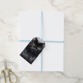 Schwarze Katze Geschenkanhänger (Mit Garn)