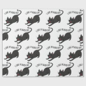 Schwarze Katze Geschenkpapier (Flach)