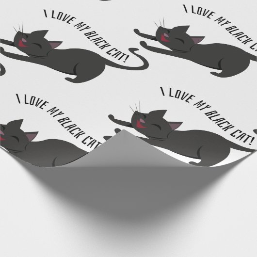 Schwarze Katze Geschenkpapier (Ecke)
