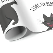 Schwarze Katze Geschenkpapier (Rolleneckpunkt)