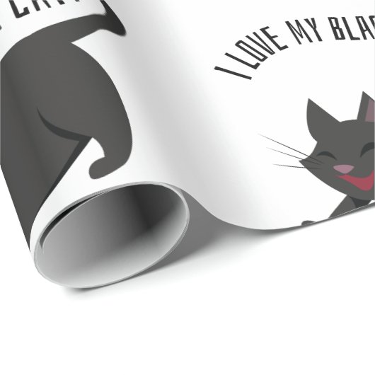 Schwarze Katze Geschenkpapier (Rolleneckpunkt)