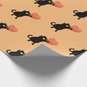 Schwarze Katze Geschenkpapier (Ecke)