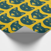 Schwarze Katze Geschenkpapier (Ecke)