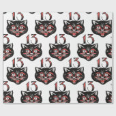 Schwarze Katze Geschenkpapier (Flach)