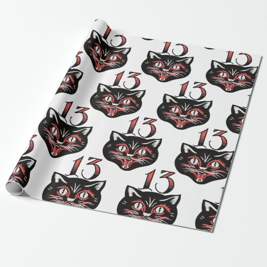 Schwarze Katze Geschenkpapier (Ungerollt)