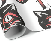 Schwarze Katze Geschenkpapier (Rolleneckpunkt)