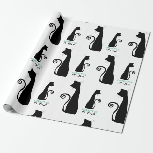 Schwarze Katze Geschenkpapier (Ungerollt)