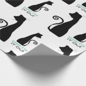 Schwarze Katze Geschenkpapier (Ecke)