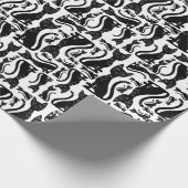 Schwarze Katze Geschenkpapier (Ecke)