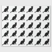 Schwarze Katze Geschenkpapier (Flach)