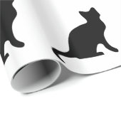 Schwarze Katze Geschenkpapier (Rolleneckpunkt)