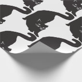 Schwarze Katze Geschenkpapier (Ecke)