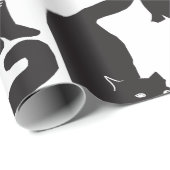 Schwarze Katze Geschenkpapier (Rolleneckpunkt)