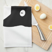 Schwarze Katze Geschirrtuch (Viertel Falte)