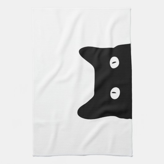 Schwarze Katze Geschirrtuch (Vertikal)