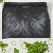 Schwarze Katze Geschirrtuch (Gefaltet)