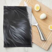 Schwarze Katze Geschirrtuch (Viertel Falte)