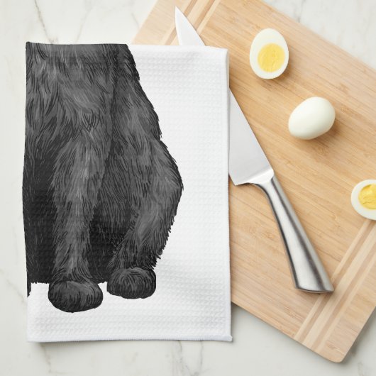 Schwarze Katze Geschirrtuch (Viertel Falte)